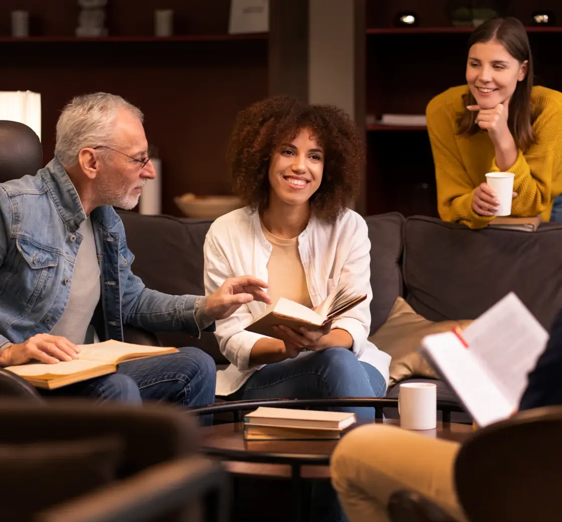 People discussing ideas image